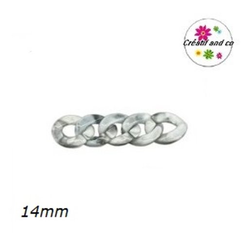 X5 anneaux mailles ouverts torsadés acryliques 14mm