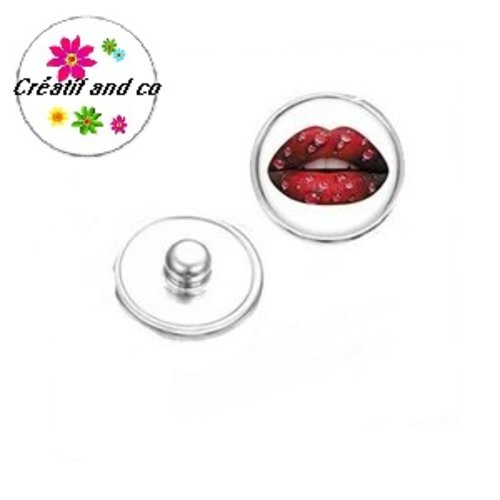 Bouton pression kiss rouge goutte d'eau
