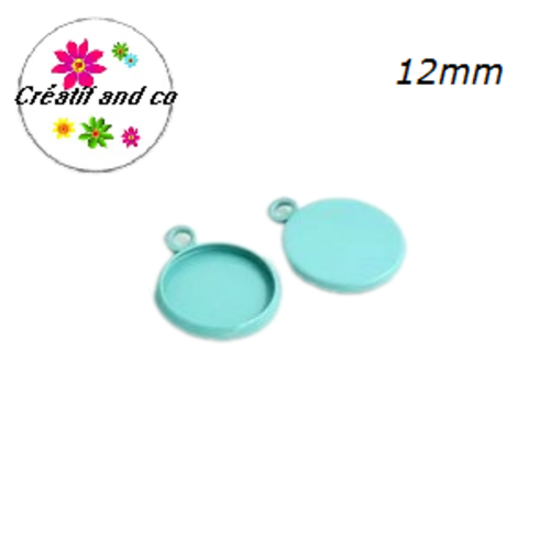 Pendentif vert menthe pour cabochon 12mm