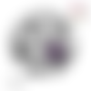 Bouton pression fleur métal coeur strass violet