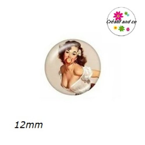 X2 cabochons pin up 12mm