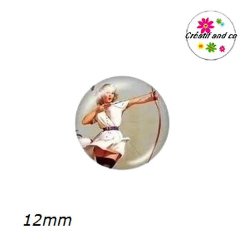 X2 cabochons pin up 12mm