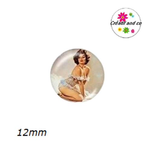 X2 cabochons pin up 12mm