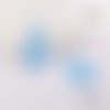 Breloque estampe losange turquoise 32mm