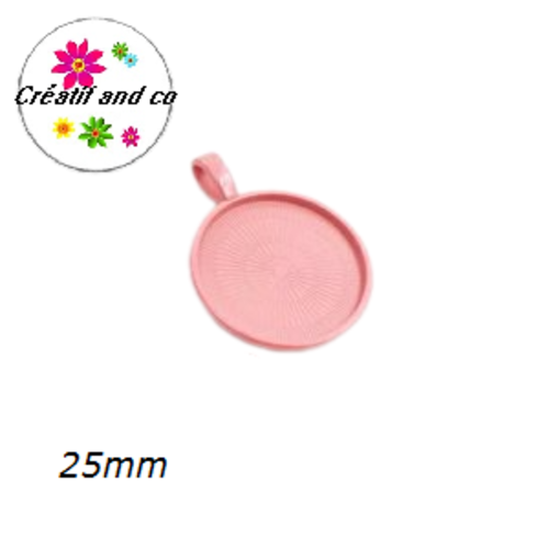 Pendentif pour cabochon métal rose 25mm