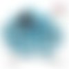 X2 cabochons dômes bleu résine 12mm