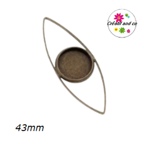 Support pendentif bronze pour cabochon 12mm