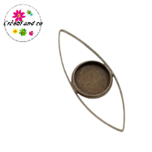 Support pendentif bronze pour cabochon 12mm