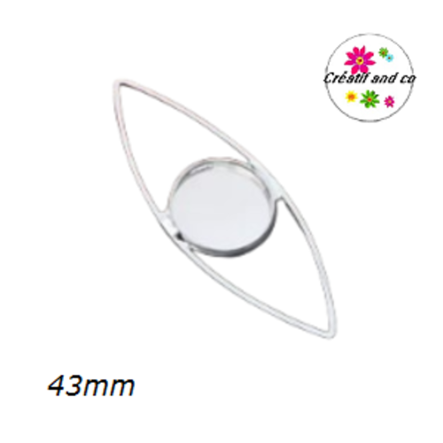 Support pendentif métal argenté pour cabochon 12mm