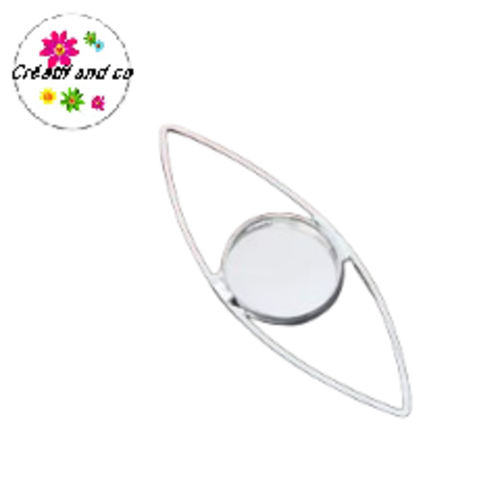 Support pendentif métal argenté pour cabochon 12mm