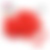 X30 perles forme fleur rouge argile polymère  6mm