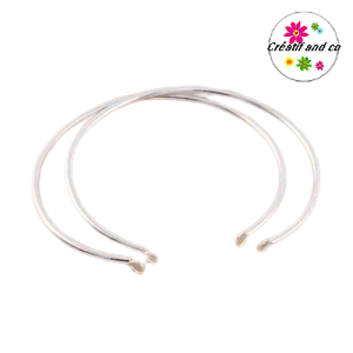 Bracelet ouvert argenté 65mm