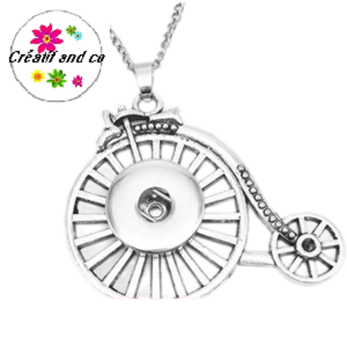 Collier pendentif vélo ancien pour bouton pression