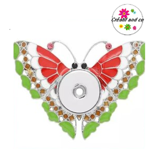 Broche épingle papillon émail pour bouton pression