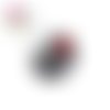 Bouton pression plume métal strass rouge