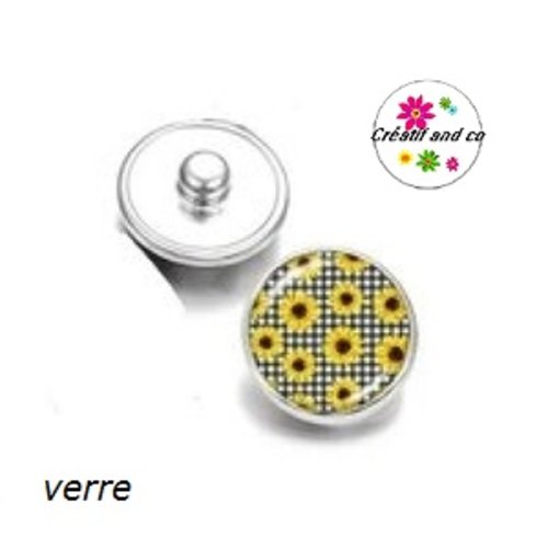 Bouton pression tournesols