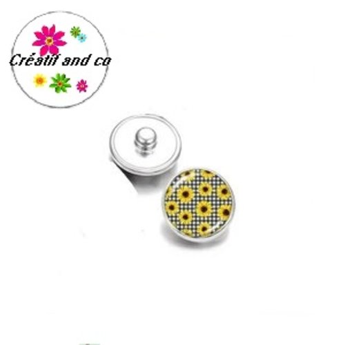 Bouton pression tournesols