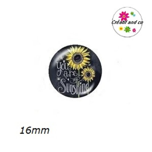 X2 cabochons tournesols 16mm