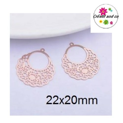Breloque estampe rose gold  22mm