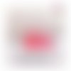Breloque estampe goutte d'eau rose flashy avec motif fleur 17mm