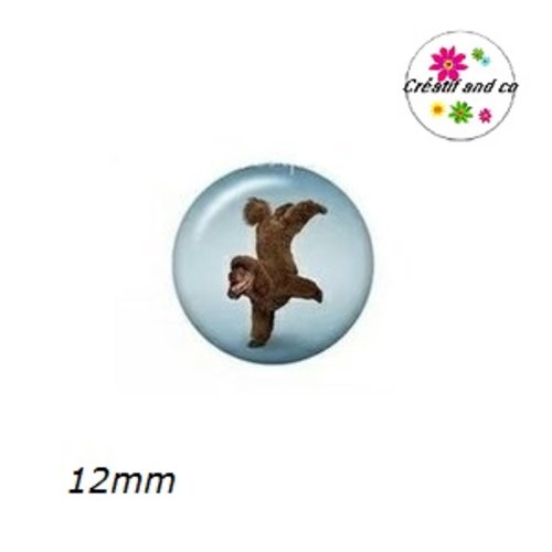 X2 cabochons chien posture yoga 12mm