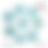 X2 cabochons spirale turquoise résine 12mm