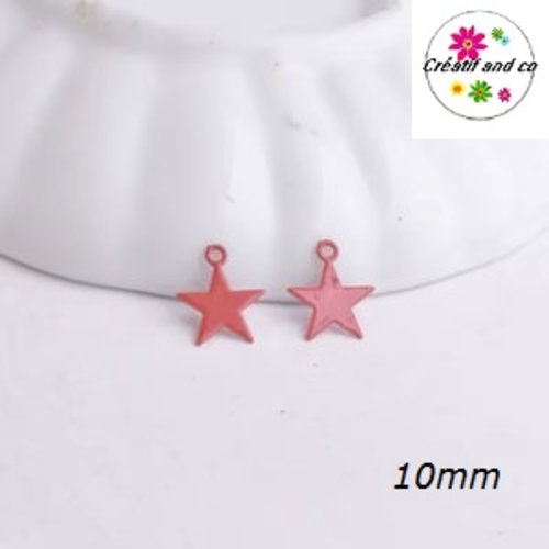 Breloque estampe étoile rouge 10mm