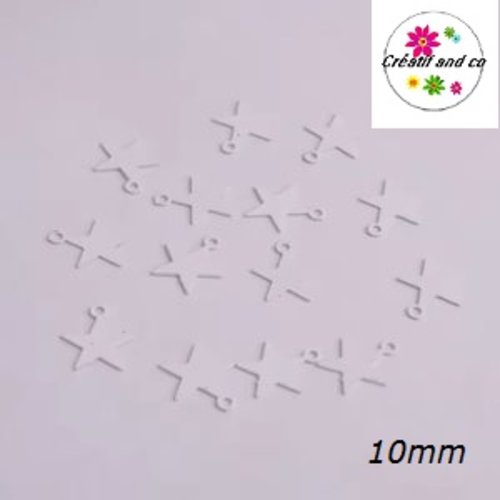 Breloque estampe étoile blanche 10mm