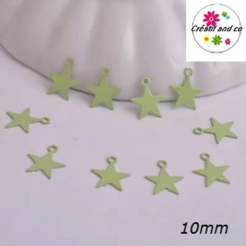 Breloque estampe étoile verte 10mm