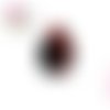 Cabochon goutte géomètrique noire/rouge 18x25mm