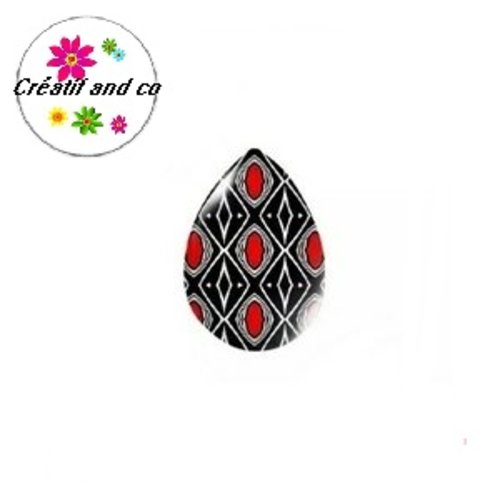 Cabochon goutte géomètrique 18x25mm
