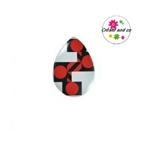 Cabochon goutte géomètrique 18x25mm