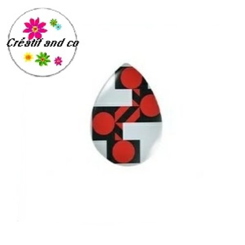 Cabochon goutte géomètrique 18x25mm