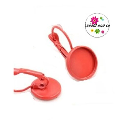 Boucle d'oreille orange pour cabochon 12mm