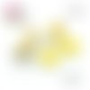 Puce oreille jaune pour cabochon 12mm