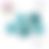 Puce oreille bleu pour cabochon 12mm