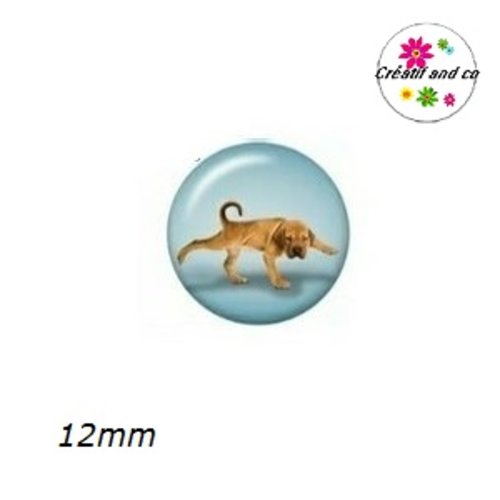 X2 cabochons chien posture yoga 12mm