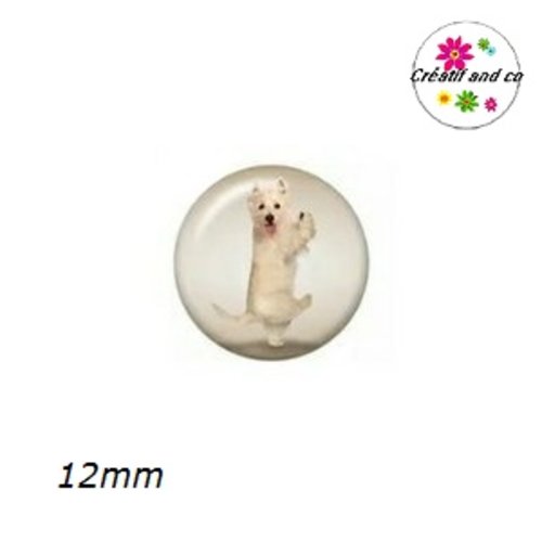 X2 cabochons chien posture yoga 12mm