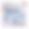 Breloque estampe fleur turquoise 13mm
