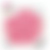 X 2 perles fleur rose bonbon 19mm