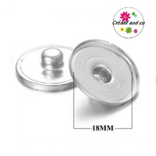 10 supports bouton pression 20mm pour bijoux