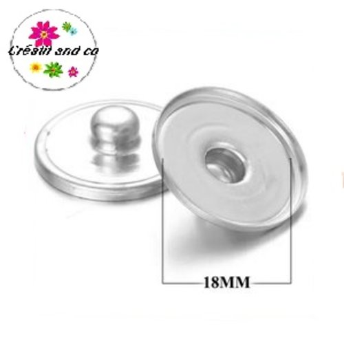 10 supports bouton pression 20mm pour bijoux