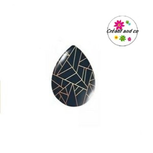 Cabochon goutte motif géomètrique 18x25mm