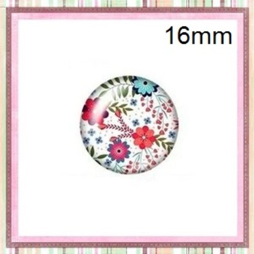 X2 cabochons fleuris 16mm