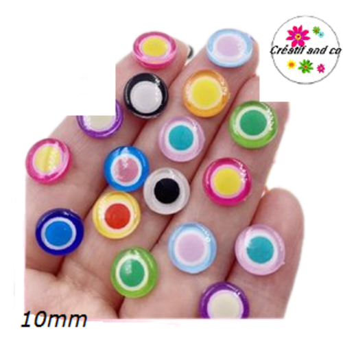 X2 cabochons résine 10mm