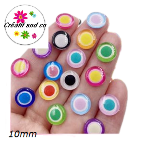 X2 cabochons résine 10mm