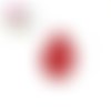 Cabochon goutte motif rouge/noire 18x25mm