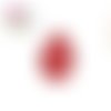 Cabochon goutte motif rouge/noire 18x25mm