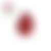 Cabochon goutte motif rouge/noire 18x25mm