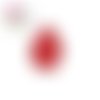 Cabochon goutte motif rouge/noire 18x25mm